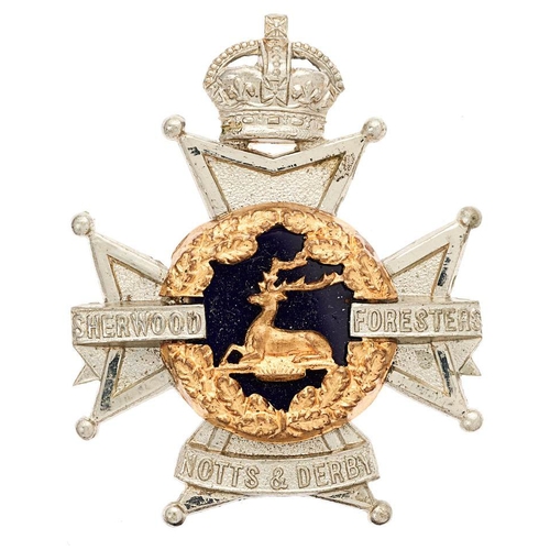 96 - Sherwood Foresters (Nottinghamshire & Derbyshire Regiment) Officer post 1902 pouch badge.  Fine scar... 