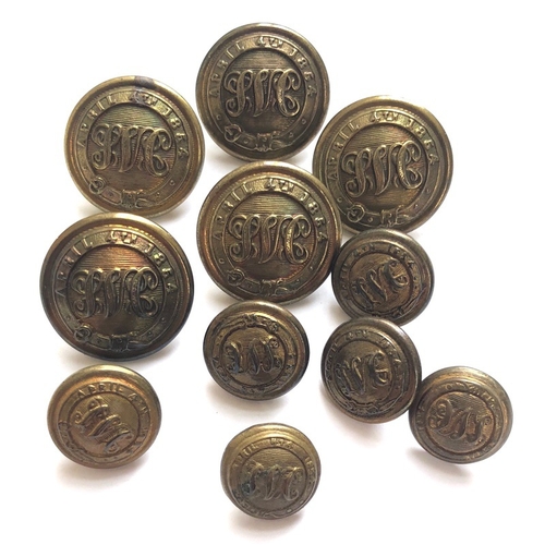 125 - Shanghai Volunteer Corps set of 11 buttons.  Good scarce set of five tunic, four pocket and two epau... 