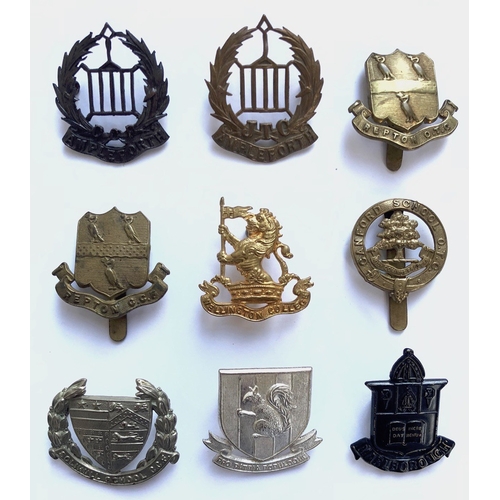 137 - 9 various OTC / CCF / Cadet cap badges.  Ampleforth CCF ... Ampleforth JTC ... Repton OTC ... Repton... 