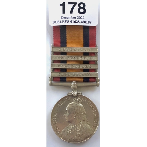 178 - 2nd Bn Seaforth Highlanders Boer War  four clasp Queens South Africa Medal.  Awarded to 2470 PTE W M... 