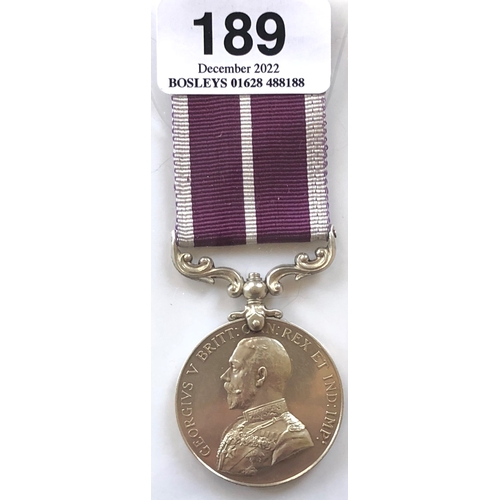 Royal Army Service Corps Meritorious Service Medal.  A George V example awarded to M2-191475 SJT C.B. WALLIS RASC