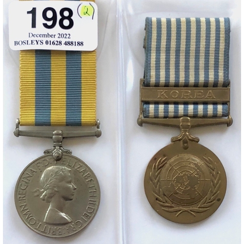 RAOC Royal Army Ordinance Corps Korean War Pair of Medals.  Awarded to 5885287 PTE H.W. BARNETT RAOC. Comprising: Korea Medal and UN Korea Medal. Medals loose