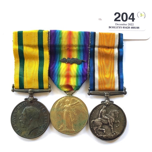 204 - WW1 Royal Artillery Territorial Mention in Despatches Group of Three Medals.  Awarded to 890509 A CP... 