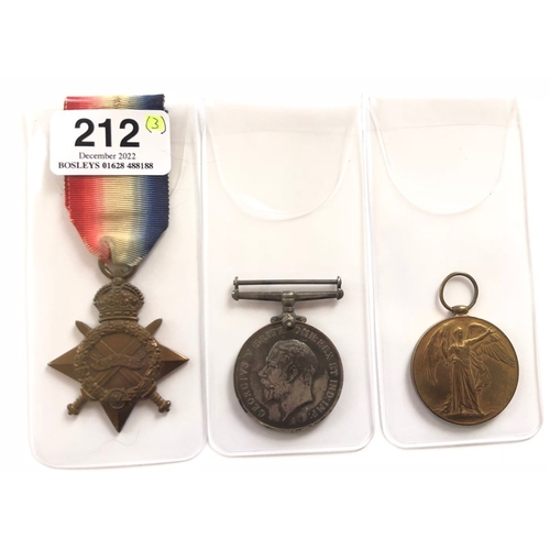 212 - Australian 2nd Field Co. AIF Group of Three Medals.  Awarded to 828 SPR H JACKSON 2/F.C. ENG AIF. Co... 