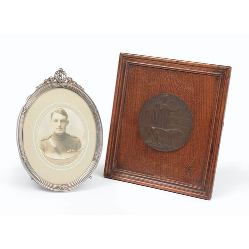 227 - WW1 RAF Pilot Unique Memorial Plaque and RFC Portrait Photograph.  Issued to commemorate FREDERICK M... 