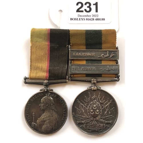 231 - 1st Bn Lincolnshire  Regiment Officer Sudan Pair of Medals.  Awarded to Captain V.G.R. Johnson of th... 