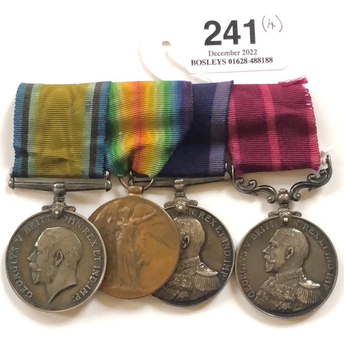 241 - Royal Navy Japan Yokohama 1923 Earthquake Meritorious Service Medal Group of Four.  A rare group awa... 