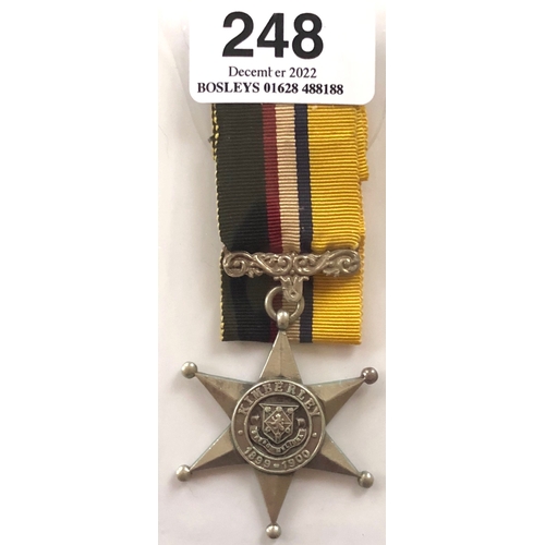 248 - Boer War Kimberley Star (Mayors Siege Medal) Medal.  A fine silver example Birmingham hallmarks for ... 