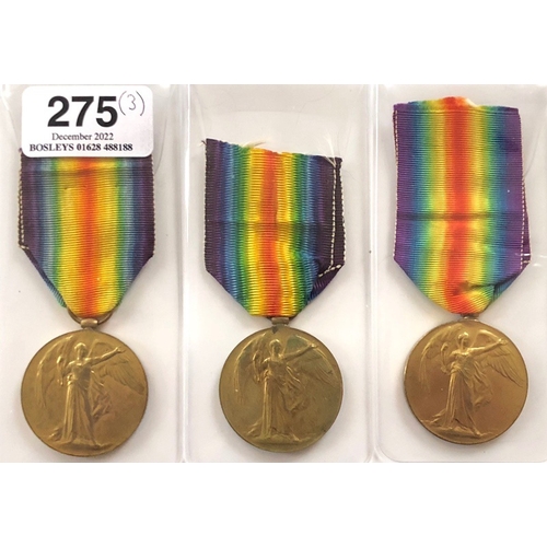 275 - 3 x WW1 London Regiment Victory Medals.  Three Victory Medals awarded to 2487 PTE T.H. WAYNE 25-LOND... 