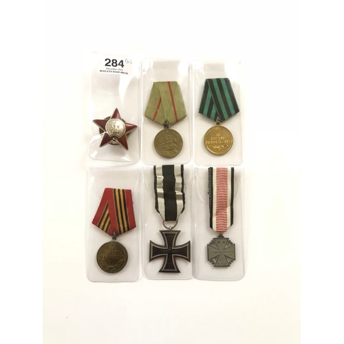 284 - Russian Order of the Red Star plus 5 other medals  Comprising: Russian Order of the Red Star numbere... 