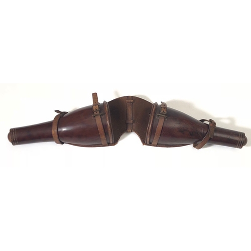 285 - Mid 19th Century Cavalry Officer Mounted Leather Saddle Holster Buckets by Whippy Steggall & Co ... 