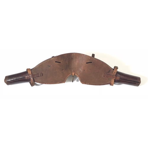 285 - Mid 19th Century Cavalry Officer Mounted Leather Saddle Holster Buckets by Whippy Steggall & Co ... 