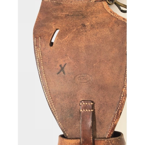 285 - Mid 19th Century Cavalry Officer Mounted Leather Saddle Holster Buckets by Whippy Steggall & Co ... 