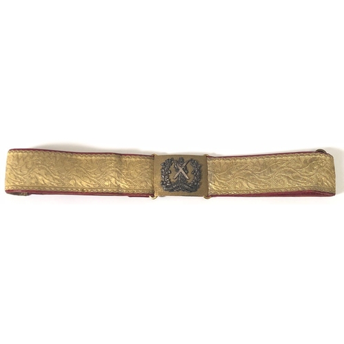 294 - Royal Scots Fusiliers post 1881 Officer sword belt.  A good scarce example of two inch gold thistle ... 