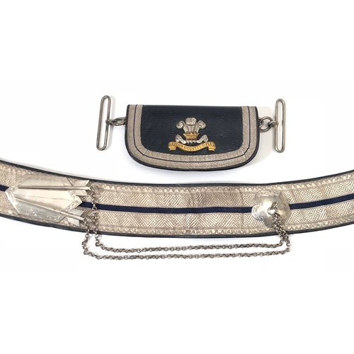 296 - Ceylon Mounted Rifles Officer pouch belt and pouch. Fine scarce example by Hobson and Sons (London) ... 