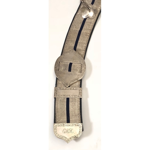 296 - Ceylon Mounted Rifles Officer pouch belt and pouch. Fine scarce example by Hobson and Sons (London) ... 