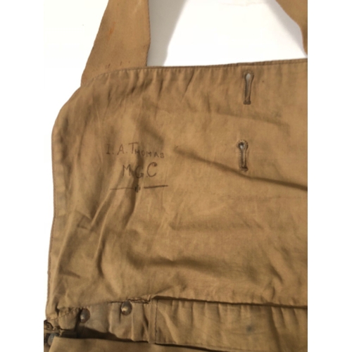 297 - WW1 Machine Gun Corps Officer Attributed Side Bag.  A good example of the regulation side bag, canva... 