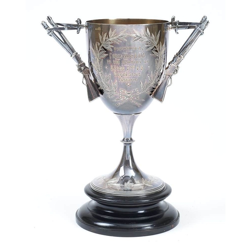 300 - 2nd VB (Edinburgh) Royal Scots Fusiliers Victorian Trophy Cup. An impressive shooting silver plated ... 