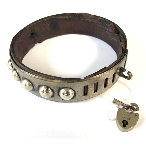 303 - Royal Fusiliers Regimental Battalion Mascot Dog Collar.  A rare example of a silver plated dog colla... 