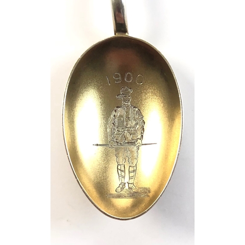 304 - CIV Boer War City Imperial Volunteers 1899 HM Silver Teaspoon.  A good quality example with colour e... 