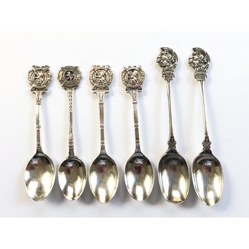 307 - 5London Scottish and Artist Rifles Regimental HM Silver Teaspoons.  All bearing silver hallmarks. Re... 