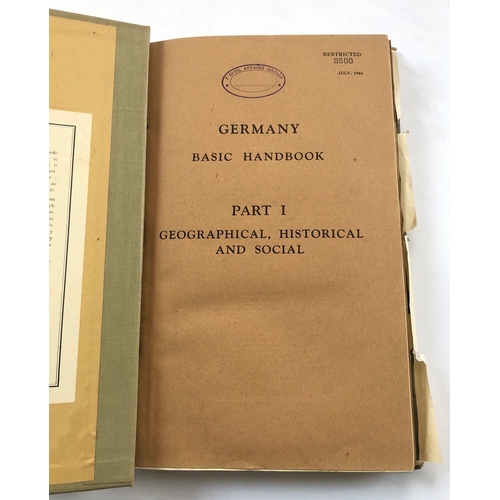 321 - WW2 July 1944 Germany Basic Handbook. Official Secret/Restricted Publication.  This restricted offic... 