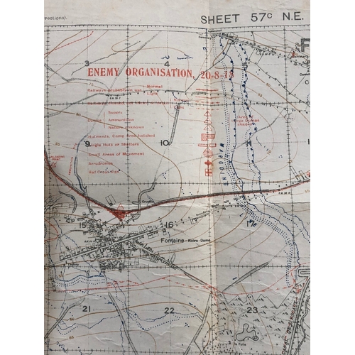 323 - WW1 British August 1918 Trench Map plus others.  A good clean example of War Department Map Sheet 57... 