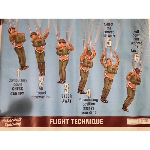 324 - Cold War Large British Airborne Forces Parachute Training Poster.  This official large colourful pos... 