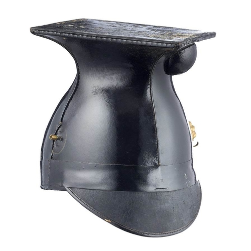 330 - Victorian  Lancer Officer Foul Weather Undress lance cap  A good rare example, of black patent leath... 