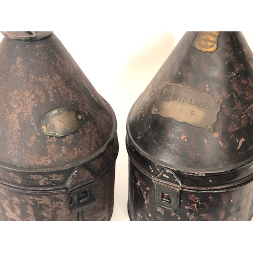 332 - 2 Victorian / Edwardian British Army Officers Home Service Helmet Storage Tins.  Two examples, the f... 