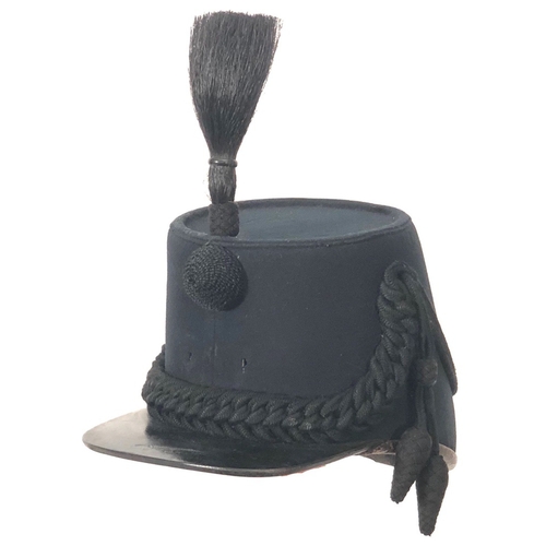 339 - Scottish. Cameronians (Scottish Rifles) Rifleman Shako. A good pre-WW1 example, black cloth with bla... 