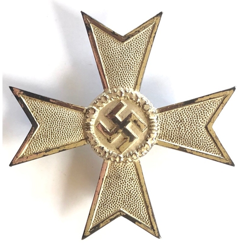 380 - German Third Reich cased 1939 War Merit Cross 1st Class.  Good scarce die-cast silvered example with... 