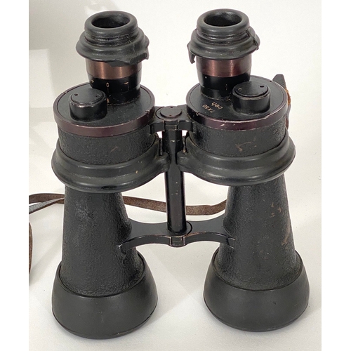 400 - German. WW2 pair of 7 x 50 Kriegsmarine binoculars and case.  Bearing stamp 7 x 50 and Beh 455131. B... 