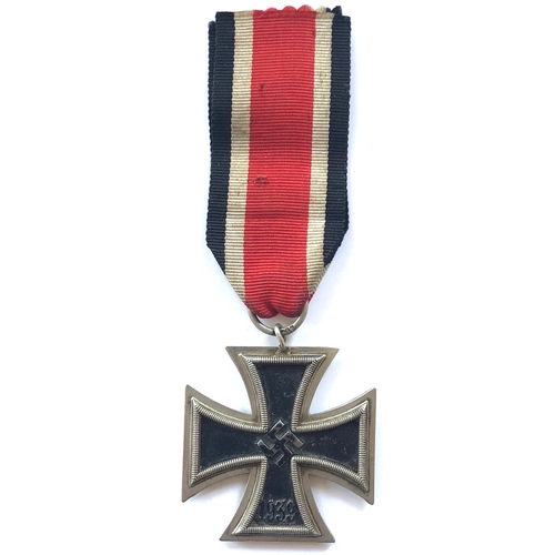 405 - German Third Reich 1939 Iron Cross 2nd Class by Franz Petzl, Wien.  A good example with silvered fra... 