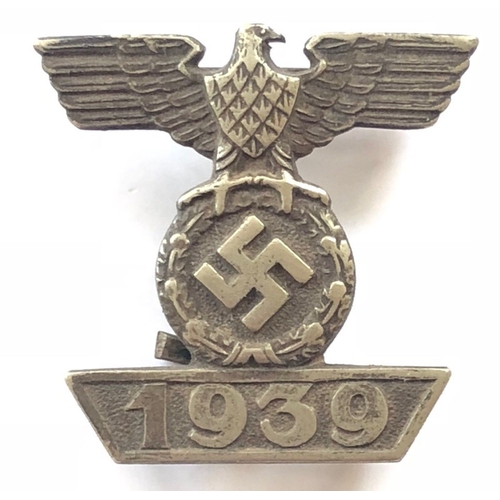 411 - German Third Reich 1939 Bar to the Iron Cross 2nd Class.  Good scarce die-cast silvered eagle and sw... 