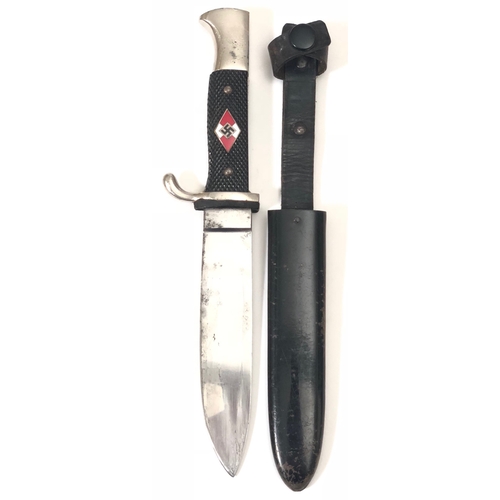 415 - German Third Reich Hitler Youth Knife by Carl Eichorn, Solingen  A good scarce example, the plain bl... 