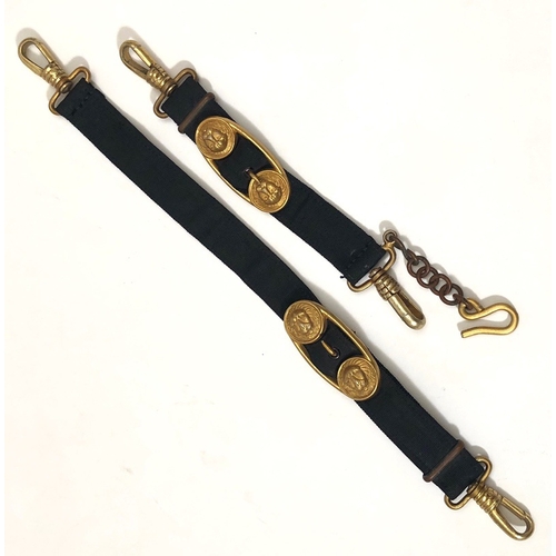 417 - German Third Reich Kriegsmarine Officer pair of dagger suspension straps.  A fine pair of simulated ... 