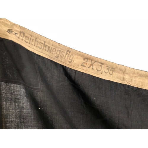 418 - German Reichsmarine War flag circa 1933–1935.  Good rare example of equal black, white and red horiz... 