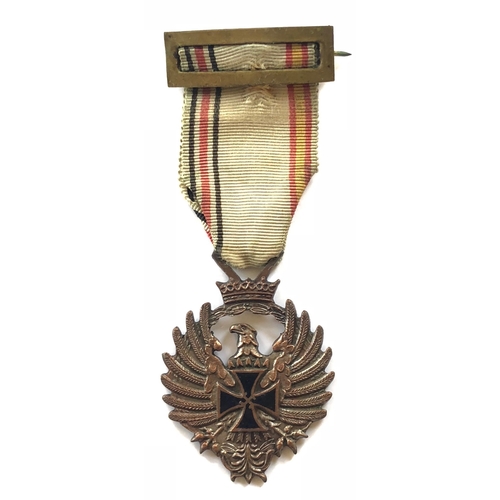 421 - Spanish Decoration for the Blue Division on the Eastern Front 1941.  Good scarce silvered and black ... 