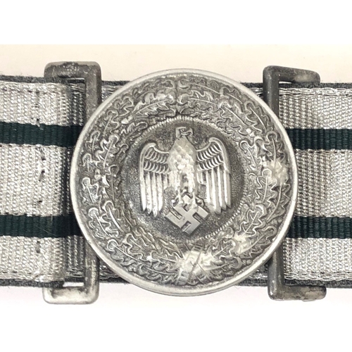 442 - German Third Reich Army Officer brocade dress belt and buckle.  A good post 1937 example of aluminiu... 