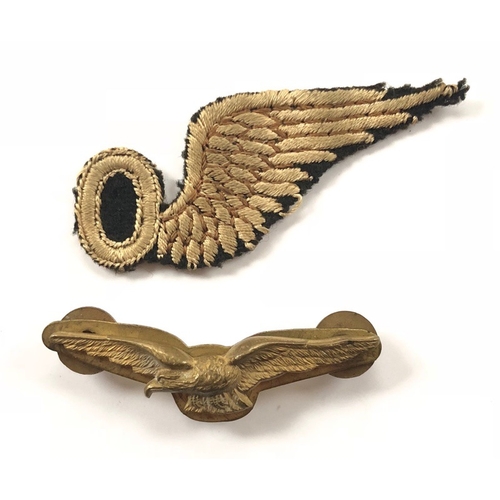 449 - WW1 RFC / RAF Pattern Observer Brevet.  A good flat example.   Accompanied by a RNAS, RAF pattern cu... 