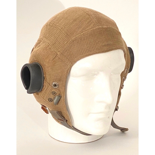 457 - WW2 RAF E Type Airtex Flying Helmet.
  A very good example of the second pattern. Stamped to the ins... 