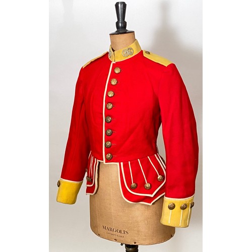Argyll & Sutherland Highlanders Other Ranks Scarlet Doublet. A pre Great War example of scarlet cloth with yellow facings to the cuffs, shoulder straps and collar. The later complete with regimental collar badges. Fitted with post 1901 brass general service buttons. The interior with blanket lining. GC.
