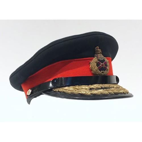 347 - Field Marshal's peaked cap by Gieves and Hawkes. Good rare post 1953 example of dark blue cloth with... 