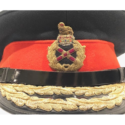 347 - Field Marshal's peaked cap by Gieves and Hawkes. Good rare post 1953 example of dark blue cloth with... 