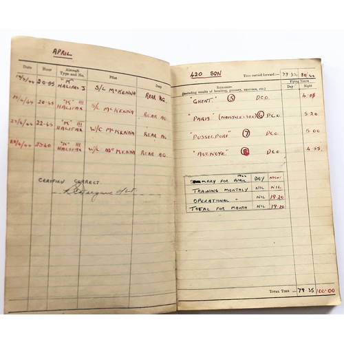 238 - WW2 RAF Bomber Command Aircrew Europe Star Medal and Log Book Group. Awarded to Flight Lieutenant L.... 