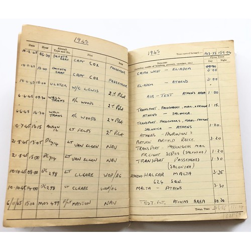 238 - WW2 RAF Bomber Command Aircrew Europe Star Medal and Log Book Group. Awarded to Flight Lieutenant L.... 