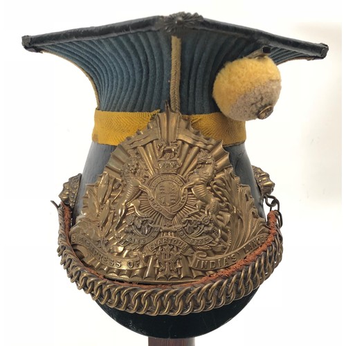 348 - 21st (Empress of Indias) Lancers Victorian lance cap. A scarce example of an Other Rank lance cap. P... 