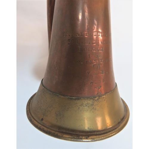 235 - Boer War Period 1898 Dated Essex Reg Bugle
copper and brass military bugle with broad arrow stamped,... 