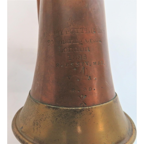 235 - Boer War Period 1898 Dated Essex Reg Bugle
copper and brass military bugle with broad arrow stamped,... 